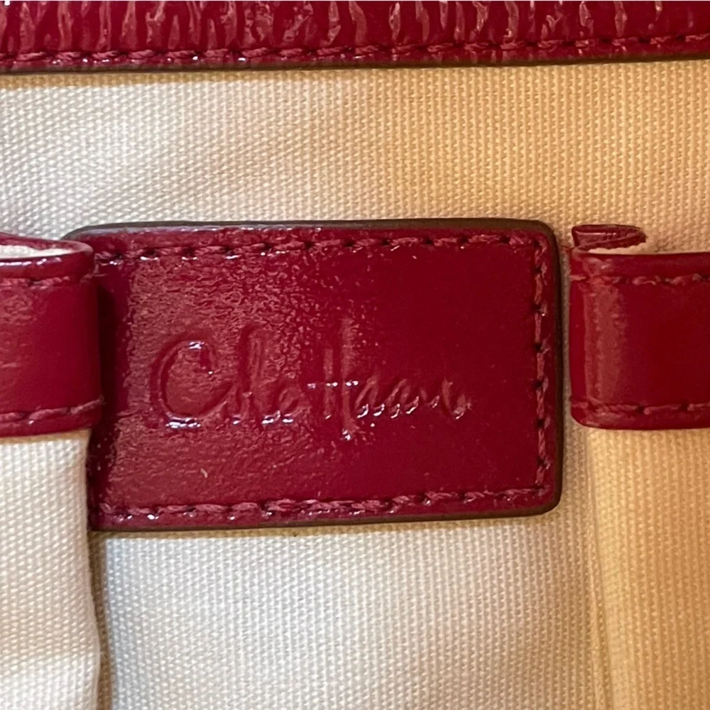Cole Haan Canvas Leather Hobo Bag Shoulder Purse Vintage Style Multicolor Tote